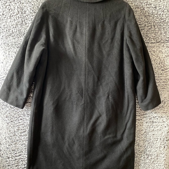 Women’s 100 percent Black Cashmere Overcoat Size M - Picture 9 of 16
